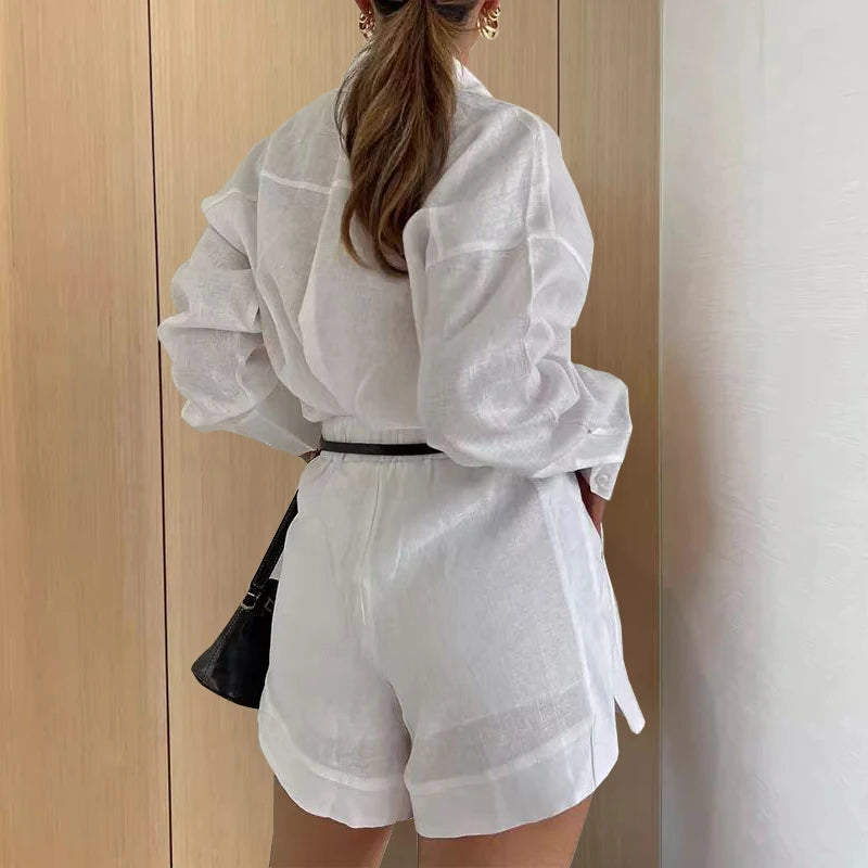 Monaco - Conjunto de Blazer y Short de Lino