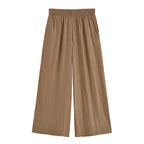 Toscana - Conjunto de Blusa con Lazo y Pantalón Ancho de Lino