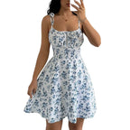 Flora - Vestido Mini de Tirantes con Estampado Floral