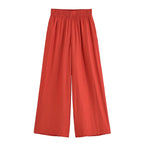 Toscana - Conjunto de Blusa con Lazo y Pantalón Ancho de Lino