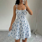 Flora - Vestido Mini de Tirantes con Estampado Floral