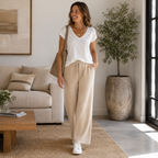 Merino - Pantalón Ancho de Lana Merina con Cordón